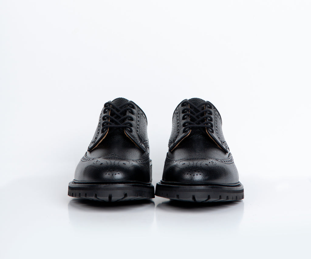 Crockett & Jones 'Pembroke' Leather Brogue Vibram Cleated Sole Black