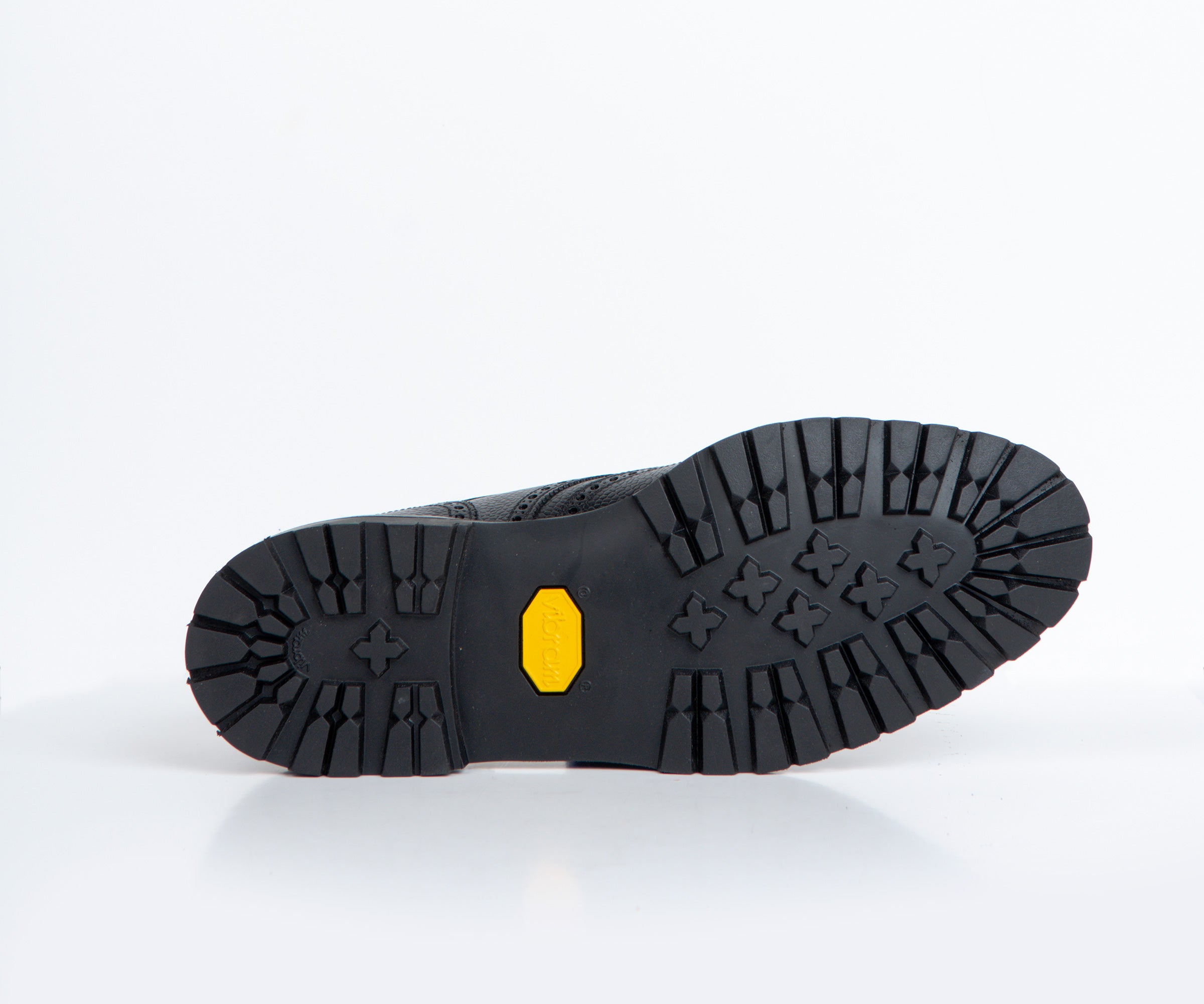 Crockett & Jones 'Pembroke' Leather Brogue Vibram Cleated Sole Black