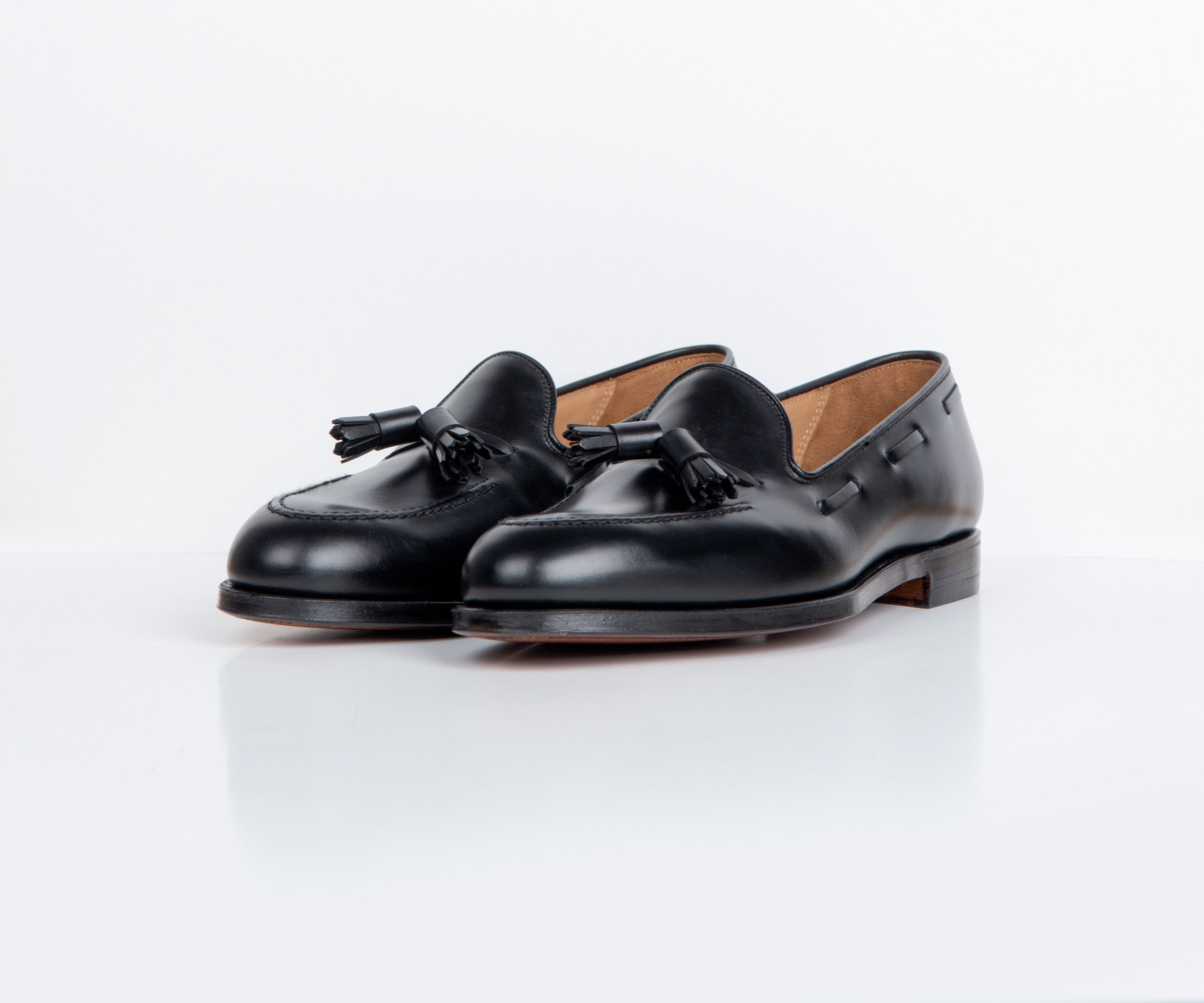 Crockett & Jones 'Cavendish' BURNISHED CALF LEATHER LOAFERS BLACK