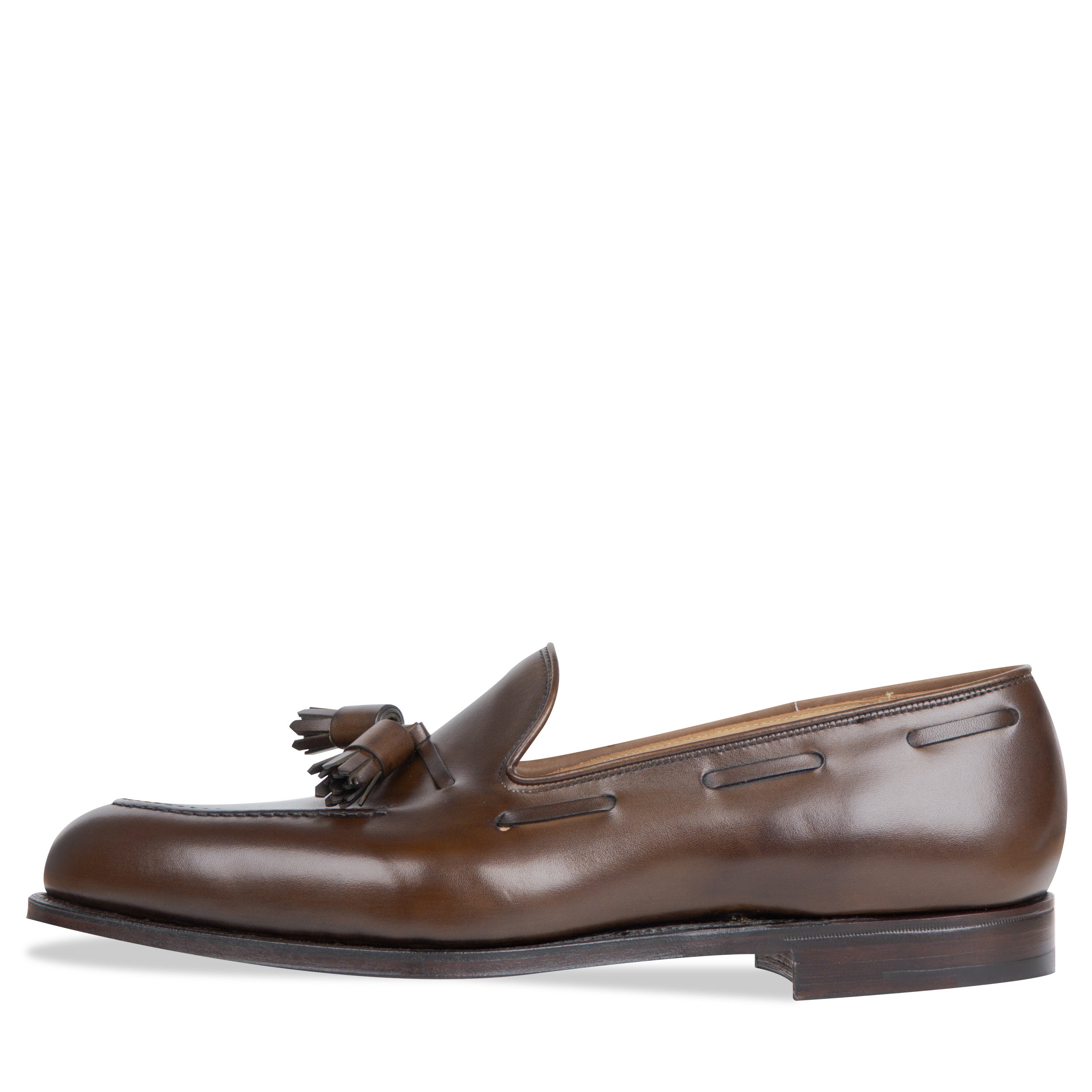 Crockett & Jones Cavendish Burnished Calf Leather Loafers Dark Brown