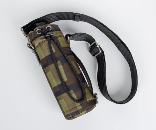 Dries Van Noten Harnessed Bottle Case With Steel Water Bottle Silver/Khaki