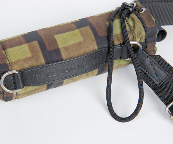 Dries Van Noten Harnessed Bottle Case With Steel Water Bottle Silver/Khaki