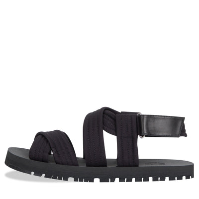 Dries Van Noten Leather-Trimmed Webbing Sandals Black