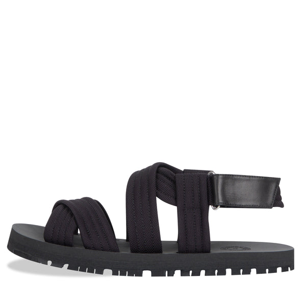 Dries Van Noten Leather-Trimmed Webbing Sandals Black