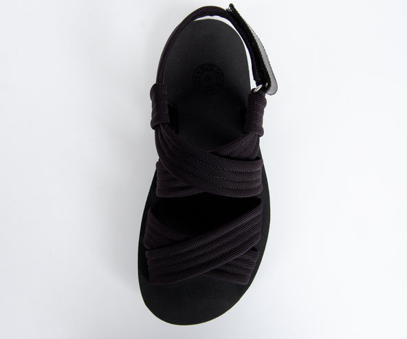 Dries Van Noten Leather-Trimmed Webbing Sandals Black