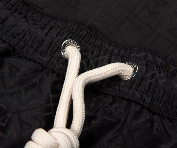 Moncler Monogram Jacquard Swim Shorts Black