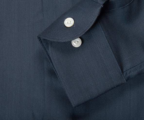 Eton Merino Wool Shirt Dark Blue