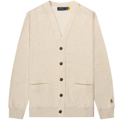 Polo Ralph Lauren RL Fleece Cardigan Beige Heather