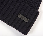 HUGO BOSS Fati Ribbed Beanie Hat Dark Blue