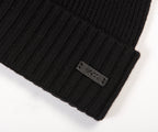 HUGO BOSS Fati Ribbed Beanie Hat Black