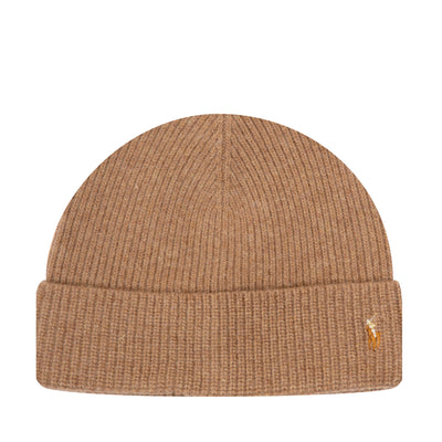 Polo Ralph Lauren Signature Logo Wool Beanie Brown Heather