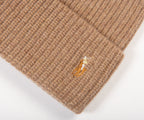 Ralph Lauren Signature Logo Wool Beanie Brown Heather