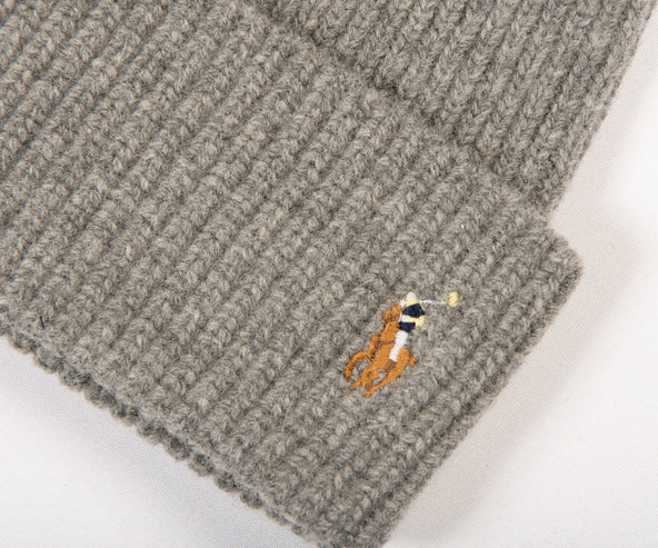 Polo Ralph Lauren Signature Logo Wool Beanie Grey