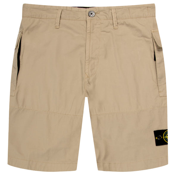 Stone Island Garment Dyed Gabardine Bermuda Shorts Beige