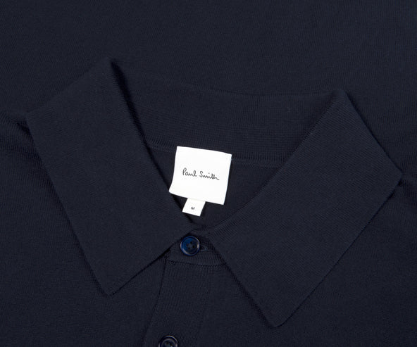 Paul Smith Knitted Colour Block SS Polo Navy