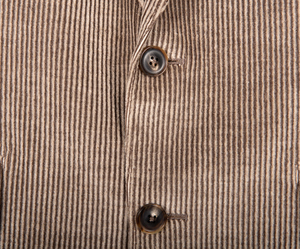 Canali Single Breasted Corduroy Suit Beige