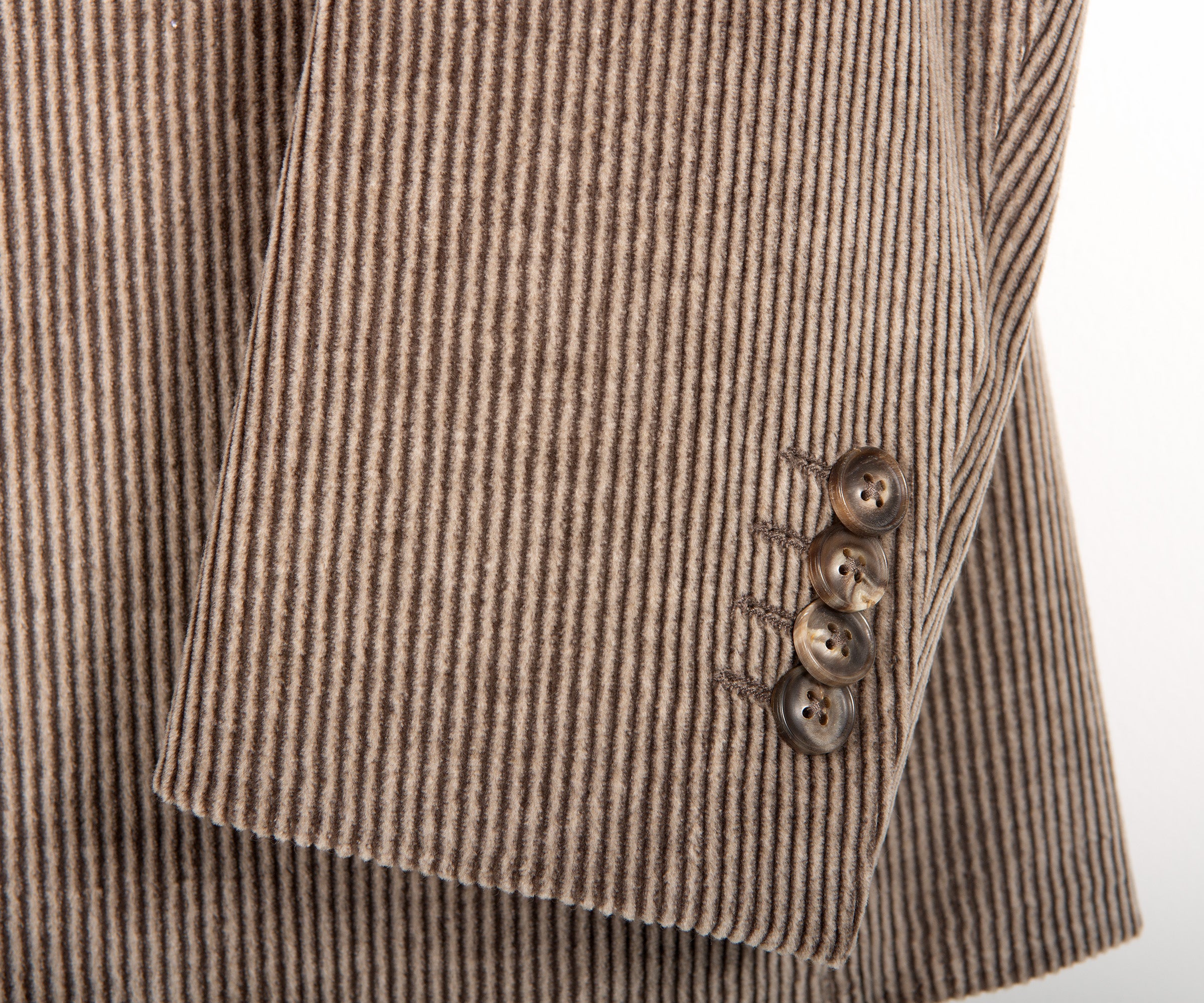 Canali Single Breasted Corduroy Suit Beige