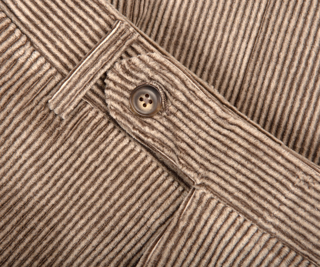 Canali Single Breasted Corduroy Suit Beige