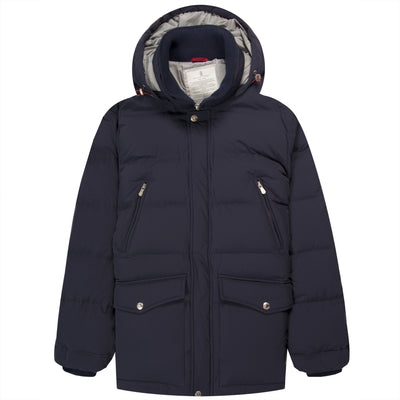 BRUNELLO CUCINELLI Nylon Detachable Hooded Down Jacket Navy