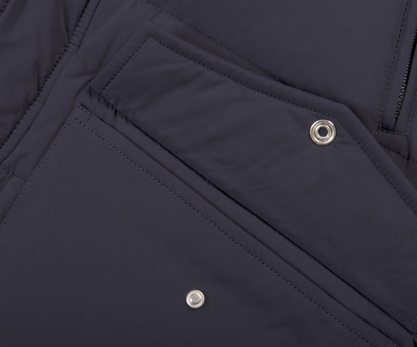 BRUNELLO CUCINELLI Nylon Detachable Hooded Down Jacket Navy