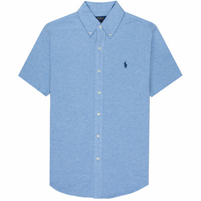 Polo Ralph Lauren Jersey Full Button Shirt Blue Heather