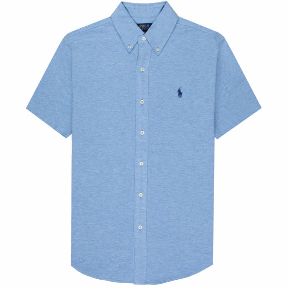 Polo Ralph Lauren Jersey Full Button Shirt Blue Heather