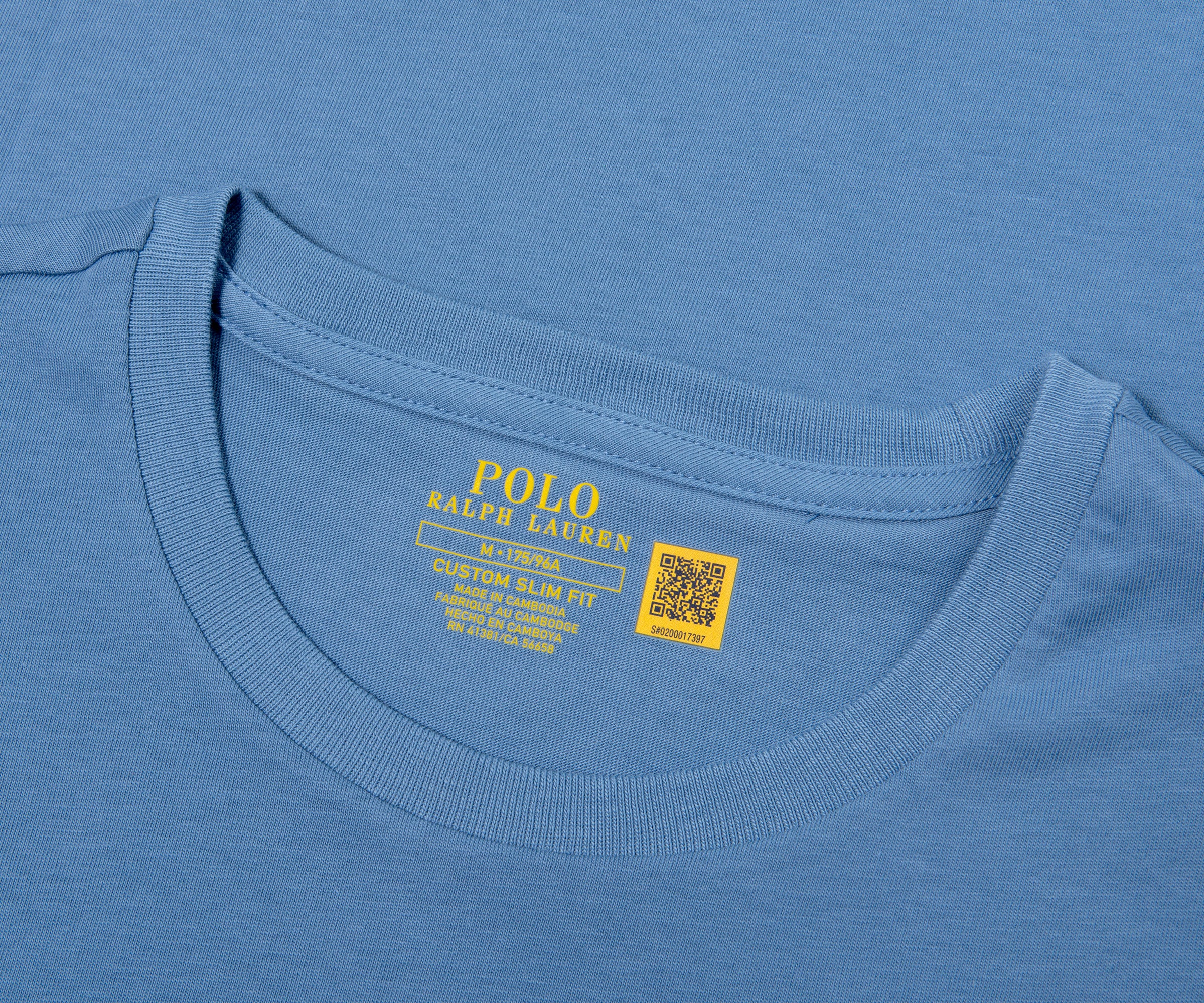Ralph Lauren Custom slim Fit Jersey Crewneck T-Shirt Campus Blue