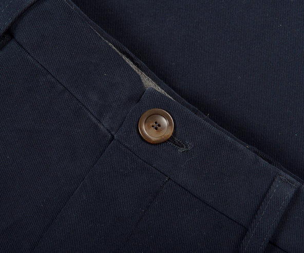 Canali Twill Cotton Stretch Chinos Navy