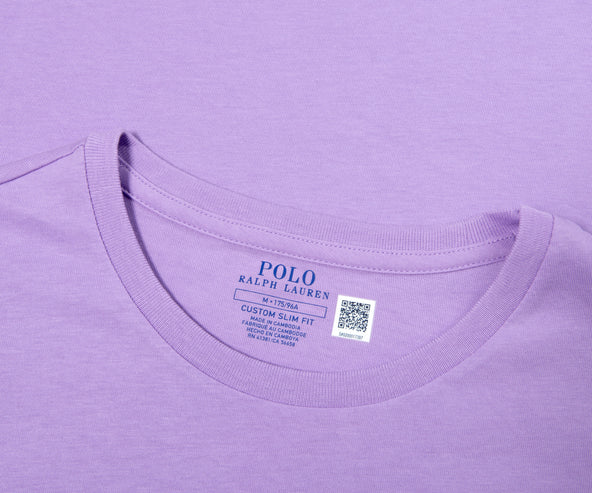 Polo Ralph Lauren Custom slim Fit Jersey Crewneck T-Shirt Light Lilac