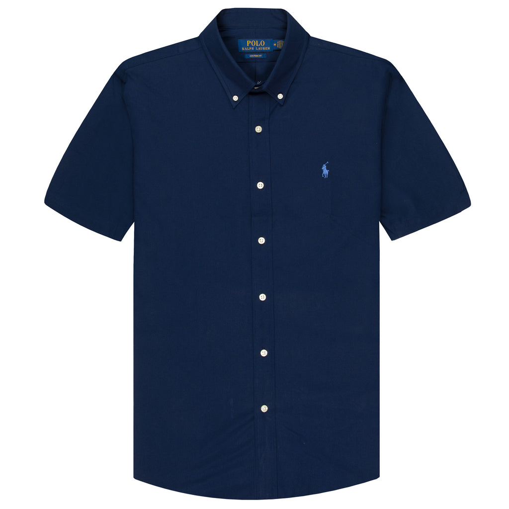 Ralph Lauren Custom Fit SS Poplin Shirt Newport Navy