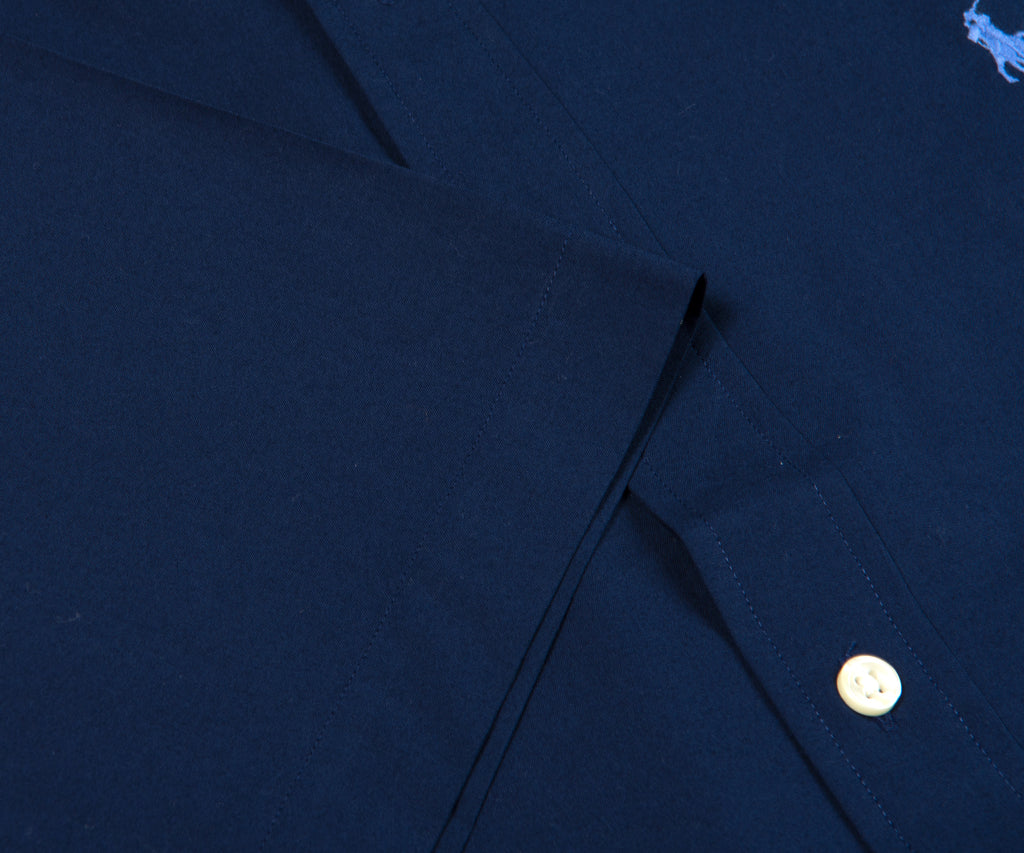 Ralph Lauren Custom Fit SS Poplin Shirt Newport Navy