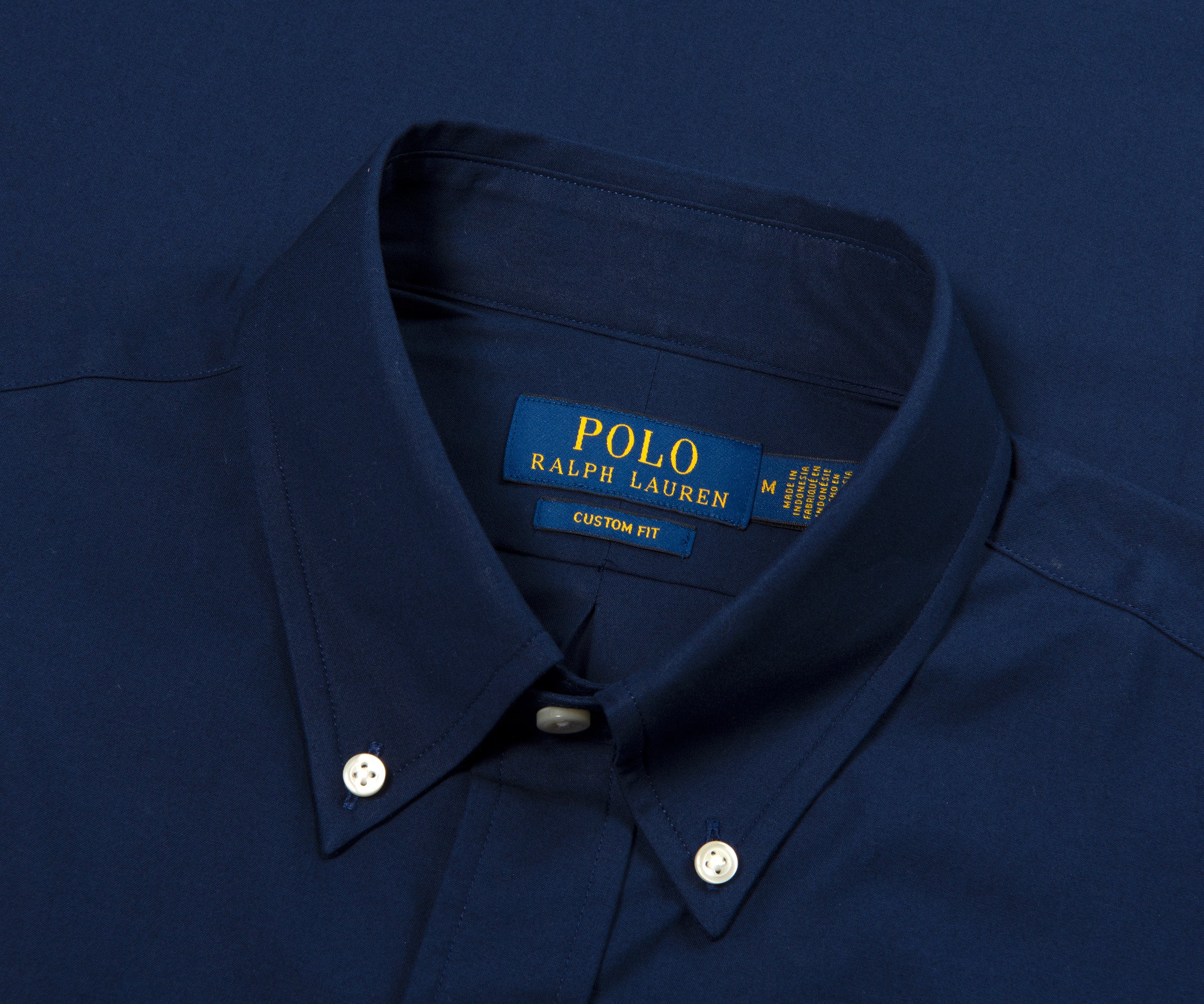 Ralph Lauren Custom Fit SS Poplin Shirt Newport Navy