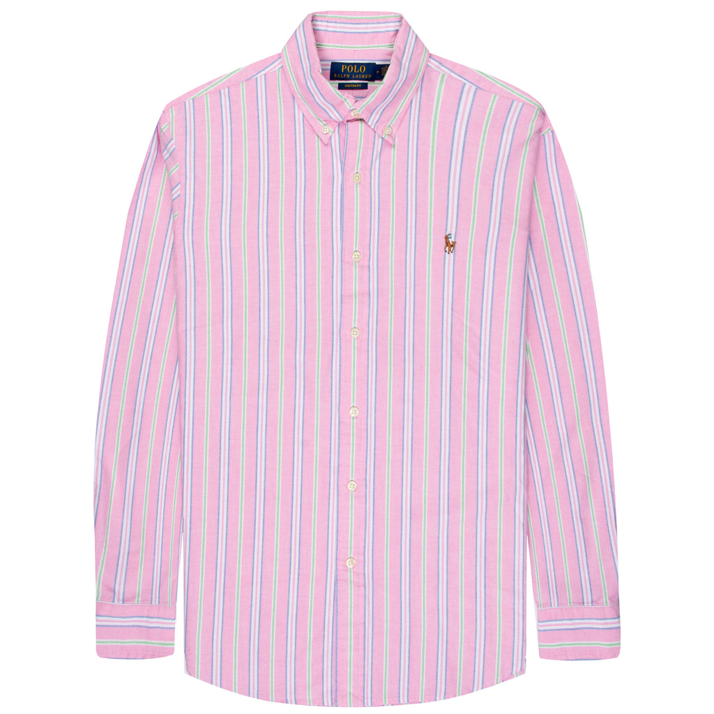 Ralph Lauren Custom Fit Striped Oxford Shirt Pink/White
