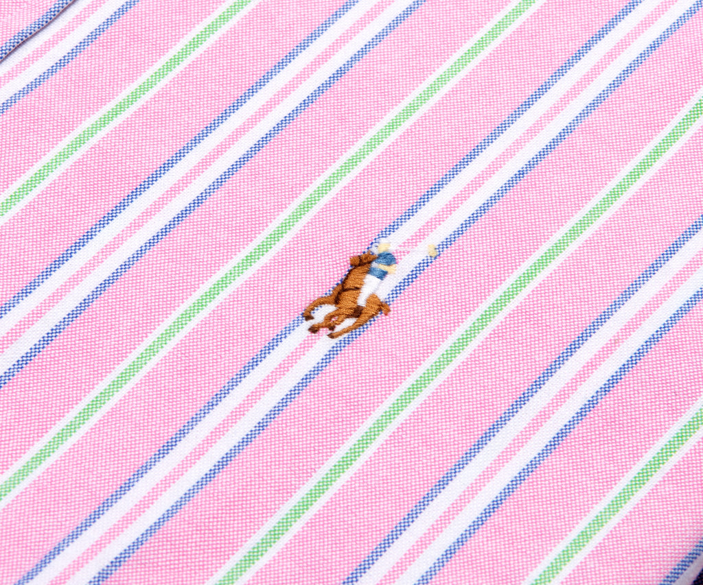 Ralph Lauren Custom Fit Striped Oxford Shirt Pink/White