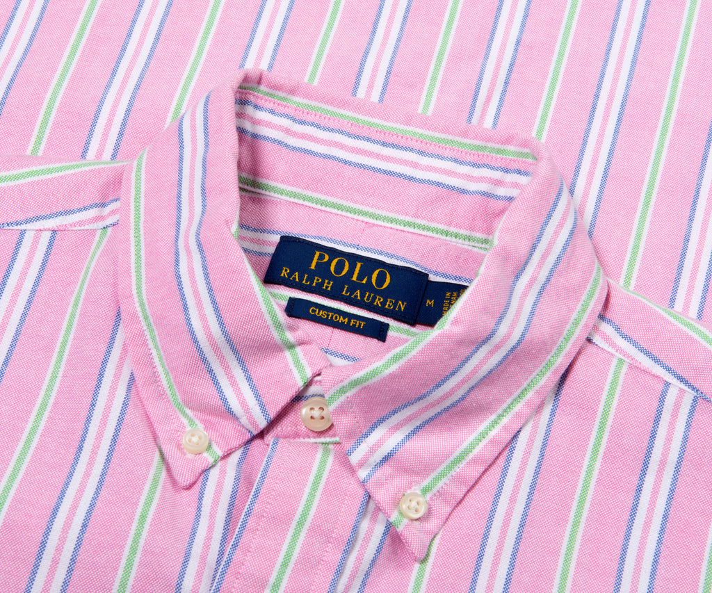 Ralph Lauren Custom Fit Striped Oxford Shirt Pink/White