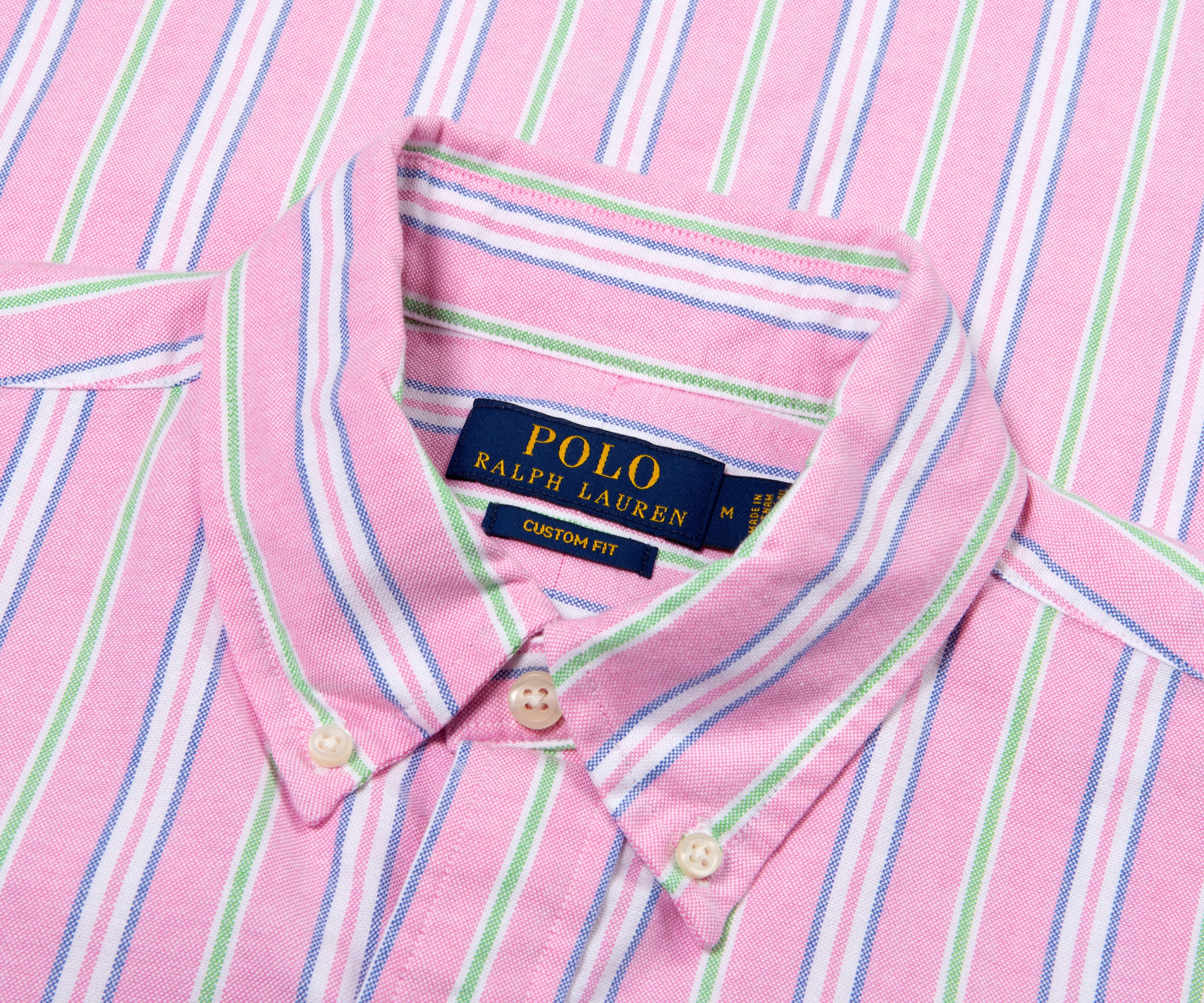 Ralph Lauren Custom Fit Striped Oxford Shirt Pink/White