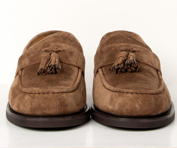 BRUNELLO CUCINELLI Suede Tassel Loafers Brown