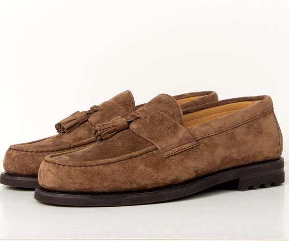 BRUNELLO CUCINELLI Suede Tassel Loafers Brown