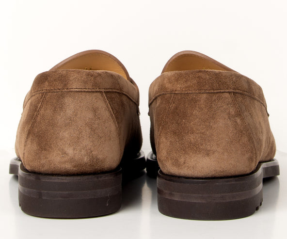 BRUNELLO CUCINELLI Suede Tassel Loafers Brown