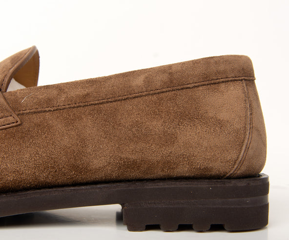 BRUNELLO CUCINELLI Suede Tassel Loafers Brown