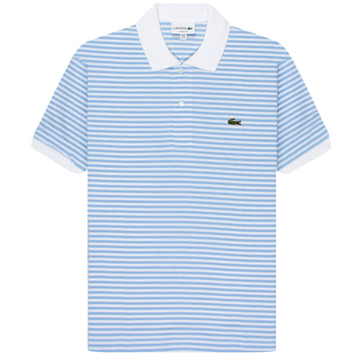 Lacoste Striped Pique Polo Blue/White