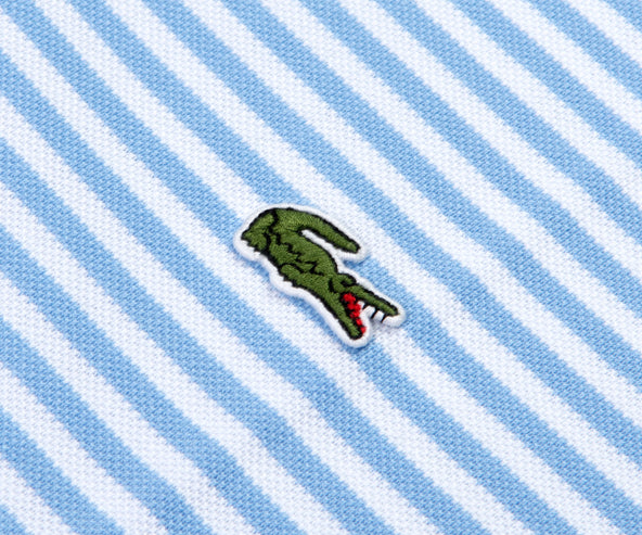 Lacoste Striped Pique Polo Blue/White
