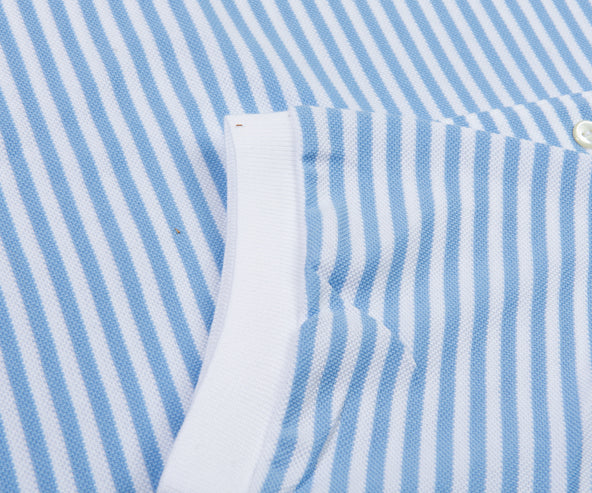Lacoste Striped Pique Polo Blue/White