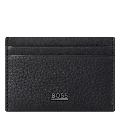 HUGO BOSS Helios_S Grained Leather Card Slip Black