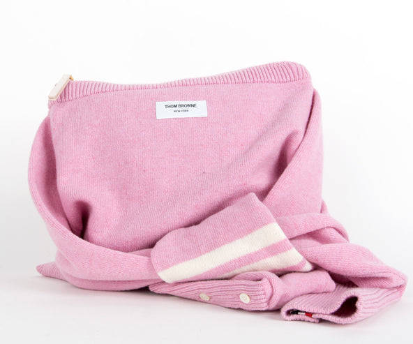 Thom Browne Merino Wool Jumper Bag Light Pink