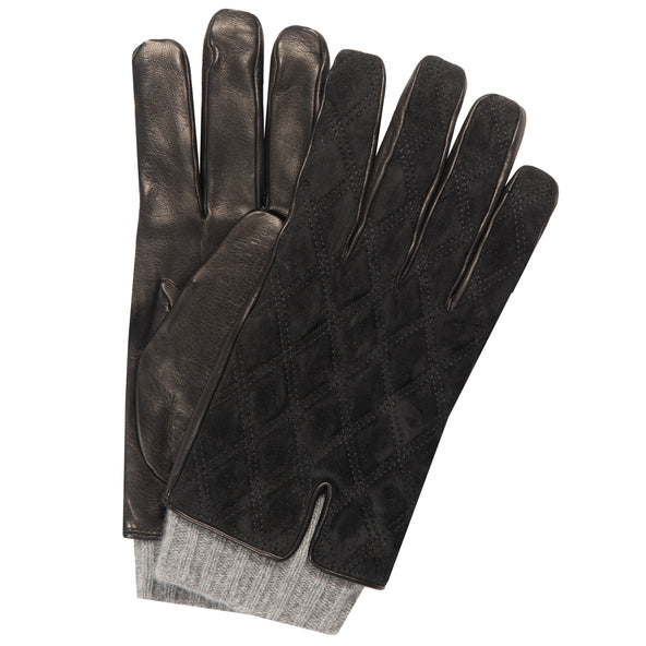 Mazzoleni Diamond Suede Funnel Gloves Black