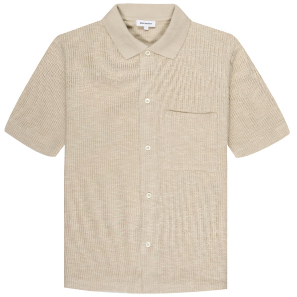 Norse Projects Gustav Crochet Jersey Shirt Oatmeal