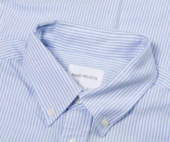 Norse Projects Striped Oxford Shirt Pale Blue/White