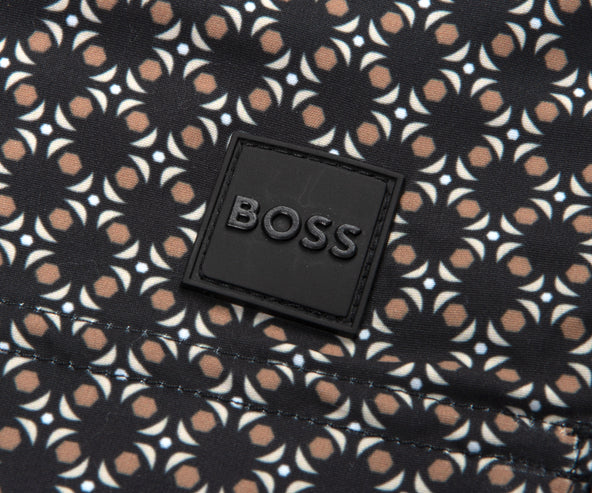 BOSS Printed Swim Shorts Black/Brown