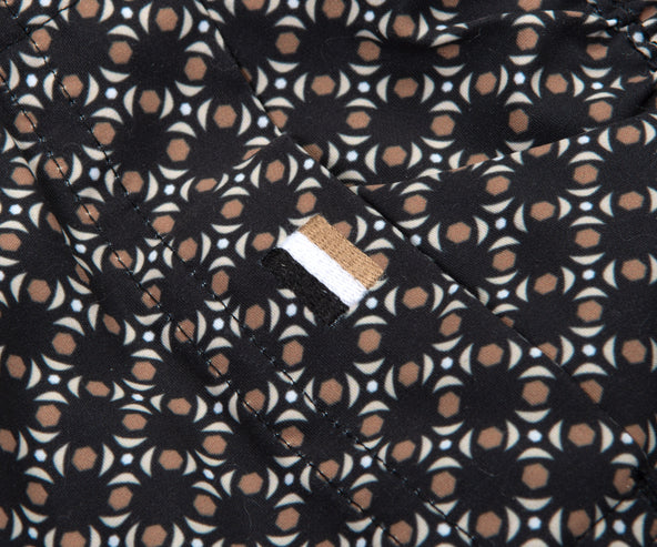 BOSS Printed Swim Shorts Black/Brown
